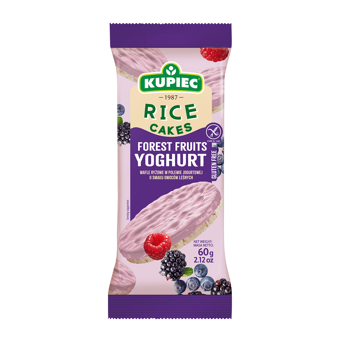 Kupiec - biskotë orizi me fruta mali 24/60gr