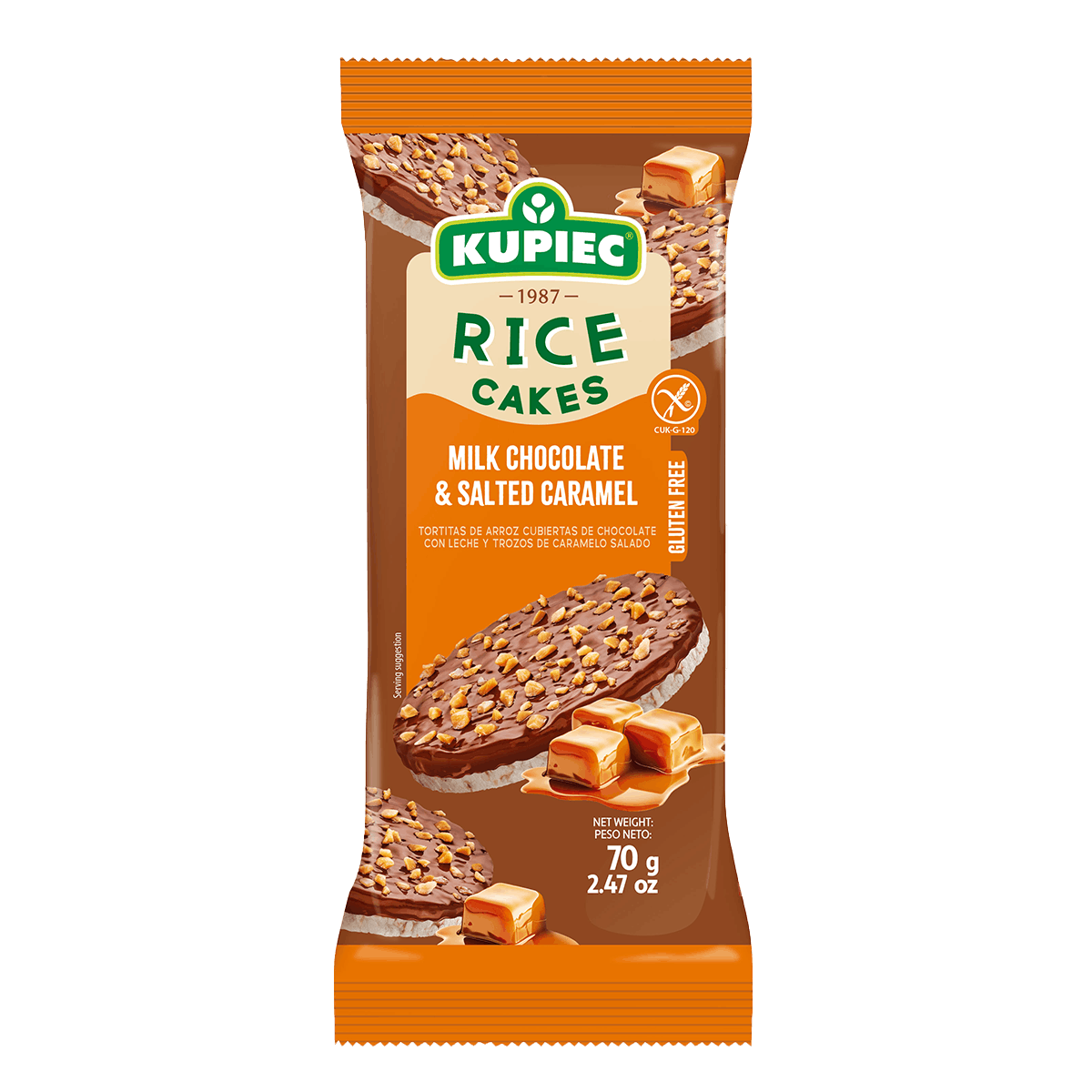 Kupiec - biskotë orizi me karamel 20/70gr