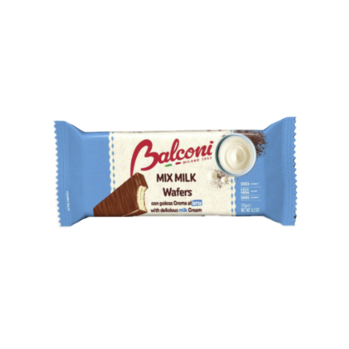 Wafer e mbuluar / me krem qumeshti 28/30gr