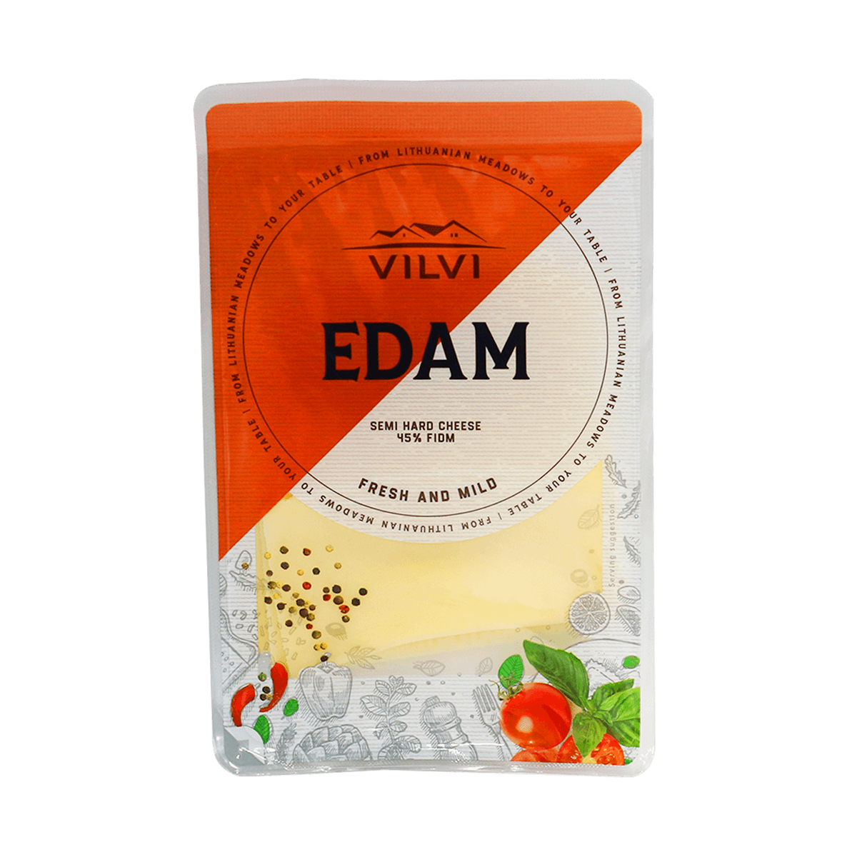 Kashkavall Edam në rriska 45%, 10/150gr
