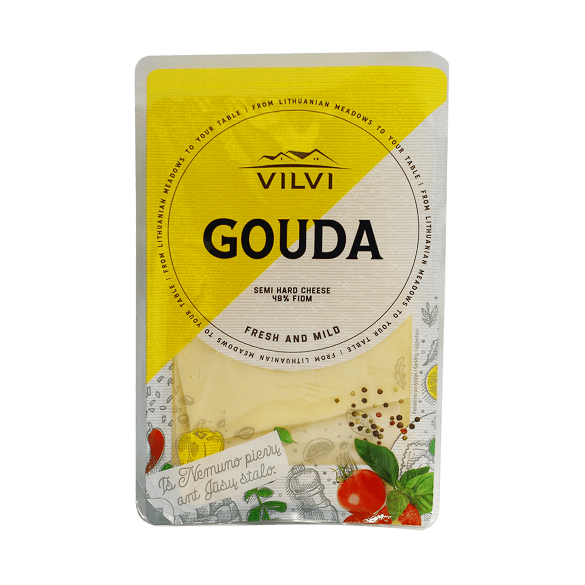 Kashkavall Gouda në rriska 48%, 10/150gr