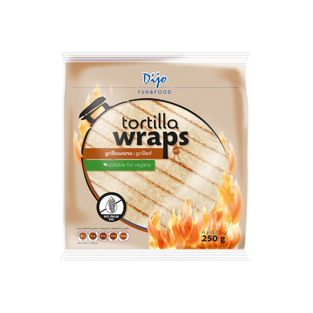 Tortilla Grill Barbeque 25cm 28/250gr